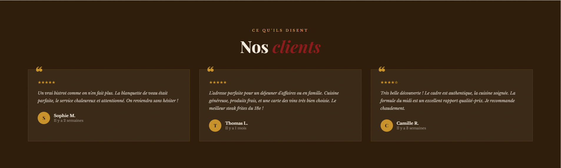 Avis clients